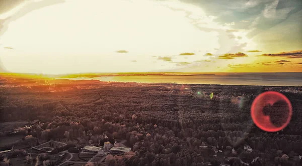 Prachtig Uitzicht Vanaf Tallinn Toren Een Zomeravond Bij Zonsondergang — Stockfoto