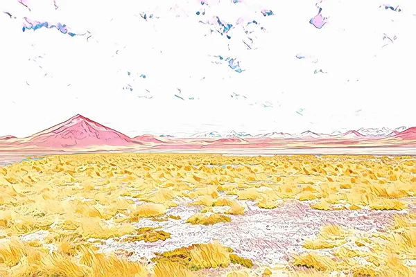 Впечатляющая Лагуна Колорада Красное Озеро Отражение Андские Фламинго Птиц Идиллический — стоковое фото