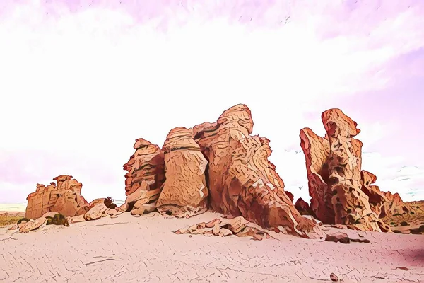 地面の上の石の山の背景を作成します 岩の美しい景色 ボリビア — ストック写真