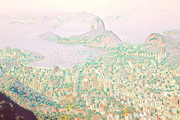 Приклад Вигляд Міста Ріо Жанейро Гори Бразилія — стокове фото