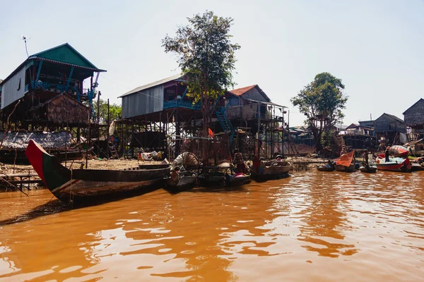 Tonle Sap Cambodge Février 2014 Kampong Phluk Village Pendant Saison — Photo