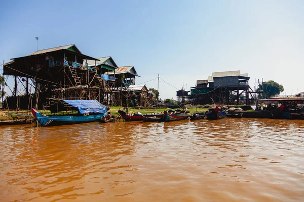 Tonle Sap Cambodge Février 2014 Kampong Phluk Village Pendant Saison — Photo