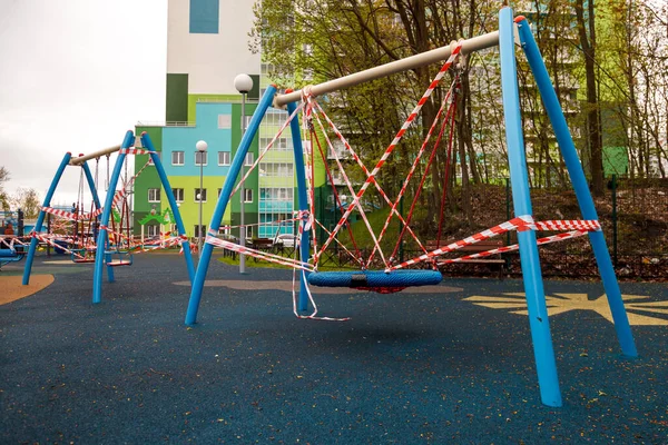 Childrens Playground is closed due to pandemic, epidemic