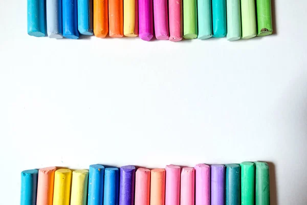Çok Renkli Boya Kalemleri Pastel Kalemler — Stok fotoğraf