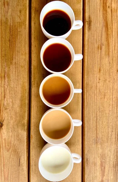 Różne Filiżanki Kawy — Zdjęcie stockowe