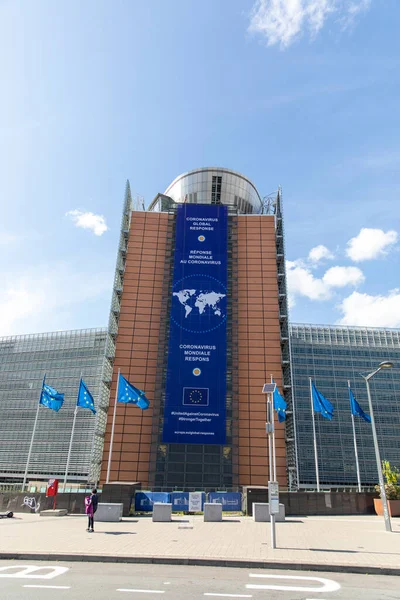 Brussel België Mei 2020 Banner Coronavirus Global Response Voorkant Van — Stockfoto