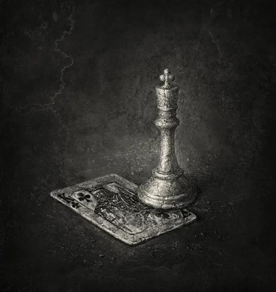 Αλληγορία Εικόνα Του Βασιλιά Σκάκι Και Βασιλιάς Των Συλλόγων — Φωτογραφία Αρχείου