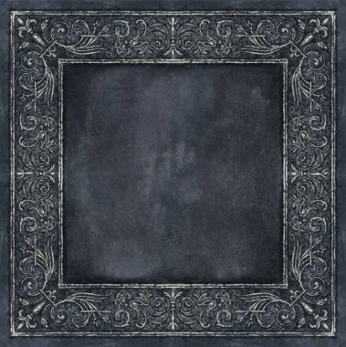 El yapımı bir barok çerçeve, kağıt üzerine mürekkep..