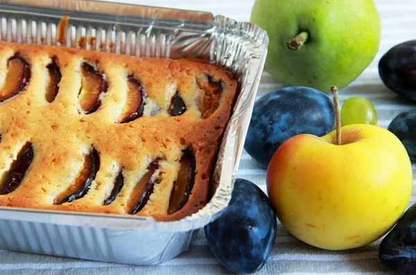 De cake van het fruit van de herfst — Stockfoto