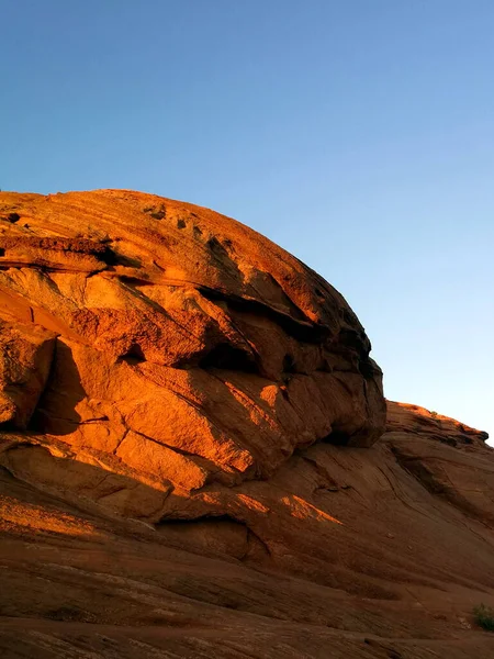 沙漠中美丽的落日全景 — 图库照片