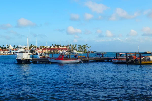 Puerto Aruba Luz Del Atardecer Caribe Imagen De Stock