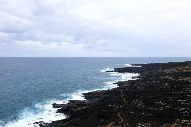 İspanya, Tenerife 'nin güzel sert deniz manzarası