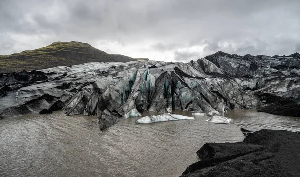 Piękny Lodowiec Slheimajkull Islandzie — Zdjęcie stockowe