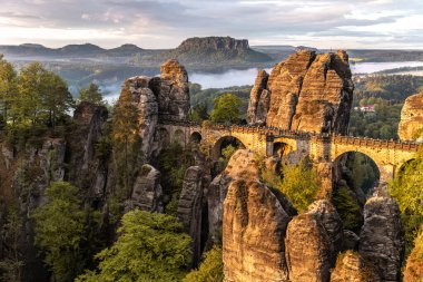 Bastei, Saxon İsviçre, Saksonya, Almanya