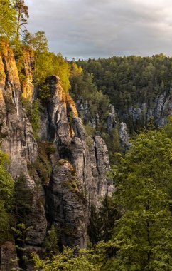 Saxon İsviçre, Saksonya, Almanya 'da sabah titreşimleri