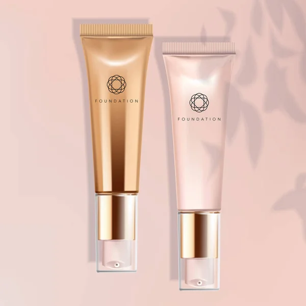Vektör Vakfı / Gizleyici / Serum Metalik / Pembe Arkaplanda İncelenmiş Pembe Tüpü