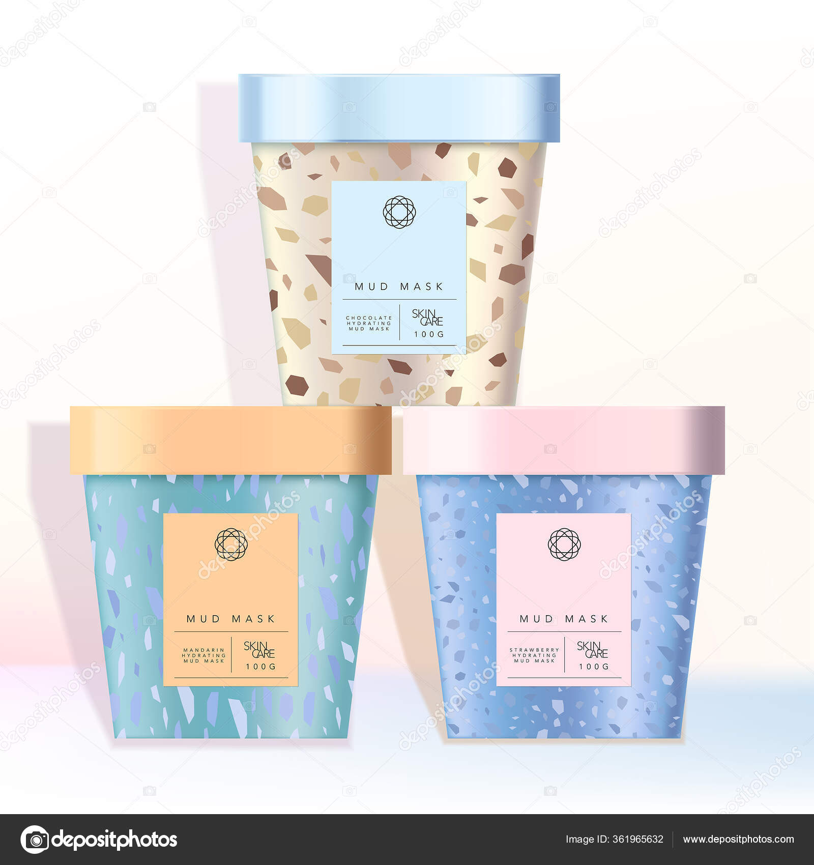 Vector Recyclable Ice Cream Paper Cup Jar Mug Food Snack Stock Vector