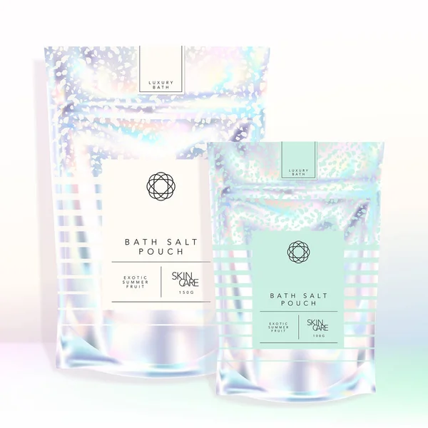 Vektör Mermer Kalıbı Holografik İrialinen Yeniden Mühürlenebilir Torba Sachet Yemek Atıştırmalığı Banyo Tuzu Fizzer Kozmetik Tuvalet Lastikleri Kırtasiye Aroterapi Moda Moda Şık Paketleme