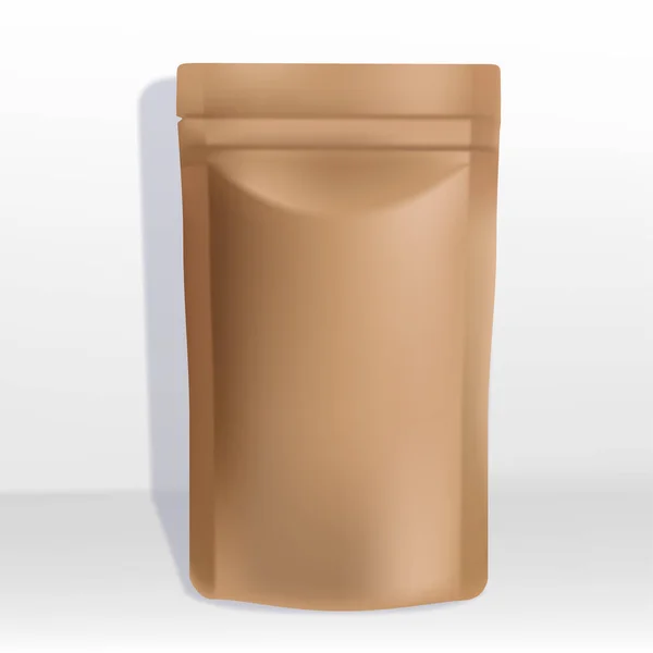 Vektör Kraft Kağıt Fermuar Kesesi veya Sachet Paketleme