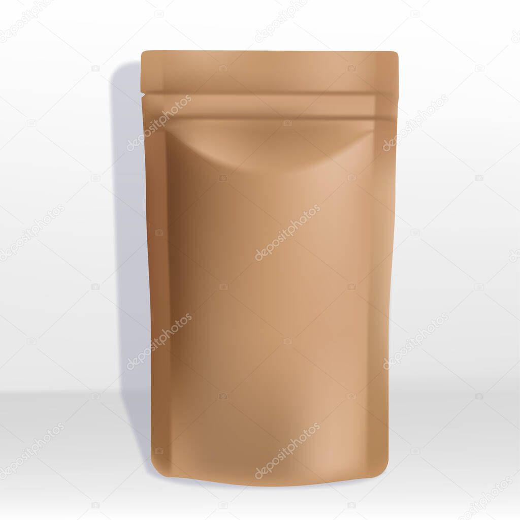 Download Vector Kraft Paper Zipper Pouch Or Sachet Packaging Premium Vector In Adobe Illustrator Ai Ai Format Encapsulated Postscript Eps Eps Format