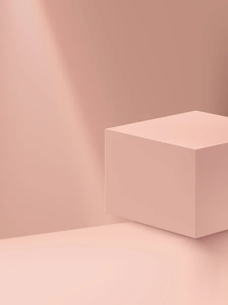 Minimalna Geometria Wektorowa Produktu Tło Lub Platforma Pastel Pink Monochrome — Wektor stockowy