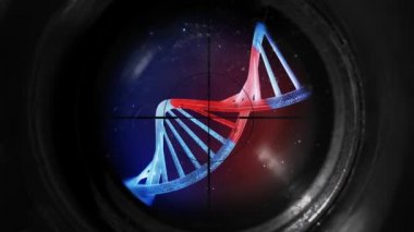 Yüksek Detaylı genetik olarak değiştirilmiş Dna mikroskop mercek altında