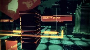 Güvenlik ihlali taraması üzerinde holografik Cyber City - Bölüm 2