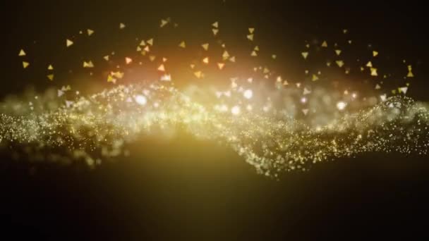 Particules Cinématographiques Mouvement Poussière Univers Avec Étoiles Sur Fond Noir — Video