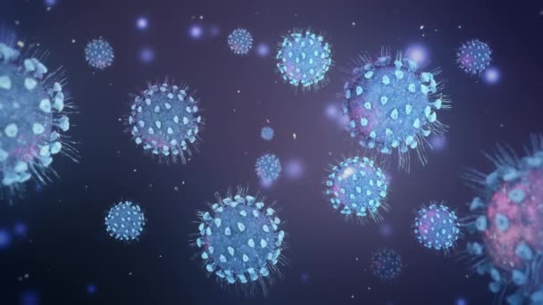 Wabah Coronavirus 2019 Ncov Latar Belakang Virus Influenza Adalah Flu — Stok Video