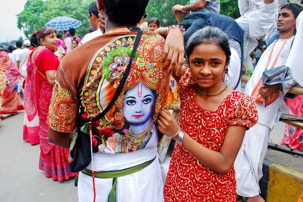 Radha Freimütige Gefangennahme Während Des Wagenfestes Kolkata West Bengal — Stockfoto
