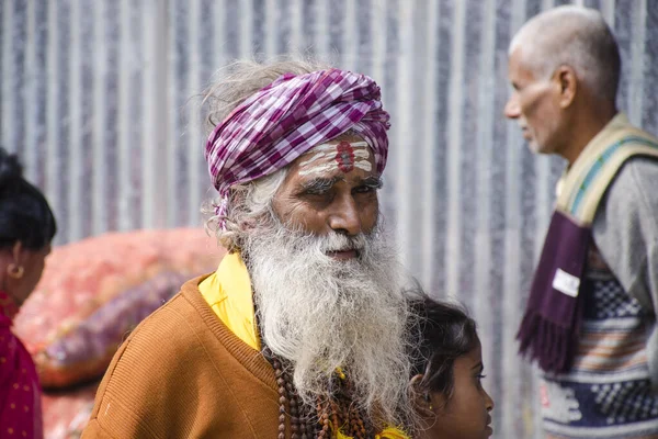 Kolkata West Bengal India January 14Th 2020 Portrait Sadhu Took — 图库照片