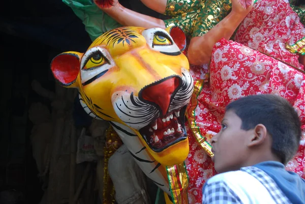 Clay Idol Tiger Boy Abstract Photography — Stock Photo, Image