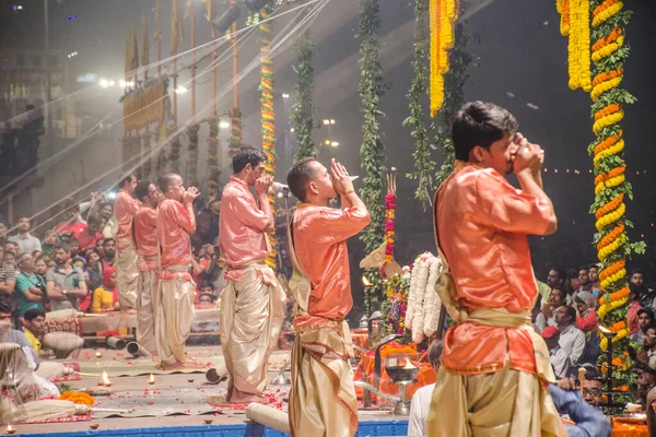 Another View Ganga Aarti — Stock Photo, Image