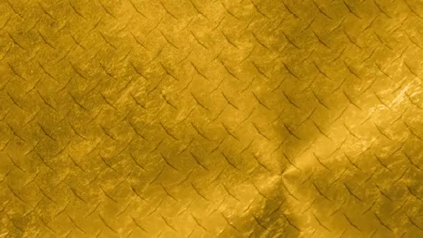 Textura Animada Metal Ouro Cor Amarela Padrões Decorativos — Vídeo de Stock