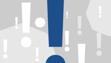 Siyah ve beyaz oktavlı soyut kompozisyon ve işaret ünlemi. Atomik ya da gezegenler arası enerji etkileşimi. Eğitici illüstrasyon. Sınırlı renk paleti. Kaos sekizyüzlüsü. Geometrik pankart