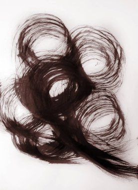 Geniş bir fırçayla soyut bir şekilde daireler çizerek oluşturulmuş bir buket çiçek. meditasyon kar enerjisi