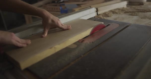 Trabajadores Madera Trabajando Garaje — Vídeos de Stock