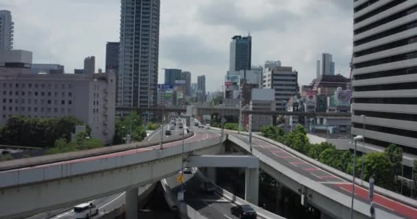 Вид Воздуха Токийскую Улицу — стоковое видео