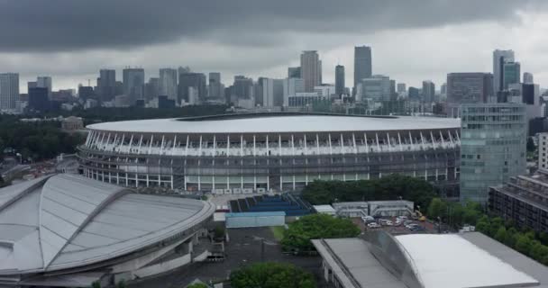 Tokyo Olimpiyat Yeni Ulusal Stadyumunun Insansız Hava Aracı Görüntüsü — Stok video