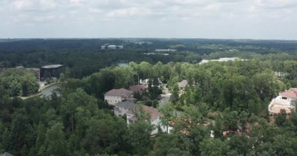 Vue Aérienne Quartier Banlieue Cary Caroline Nord — Video