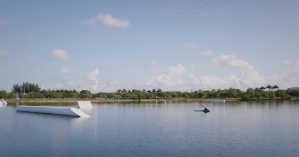 Florida Güneş Doğarken Wakeboard Parkı — Stok video