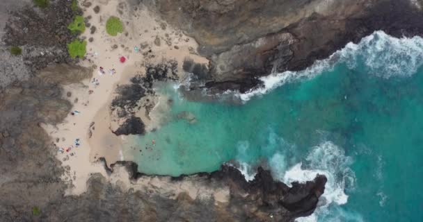 Vista Arriba Hacia Abajo Playa Hawaii — Vídeos de Stock