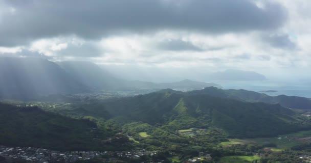 Panoramica Aerea Dell Isola Oahu Hawaii — Video Stock