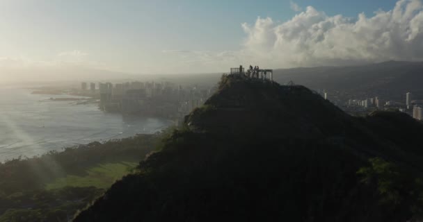 Honolulu Hawaii Nin Insansız Hava Aracı Görüntüsü — Stok video