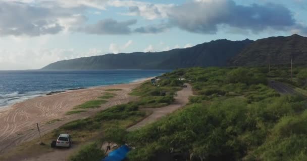 Drönare Utsikt Över Oahu Västkust Hawaii — Stockvideo