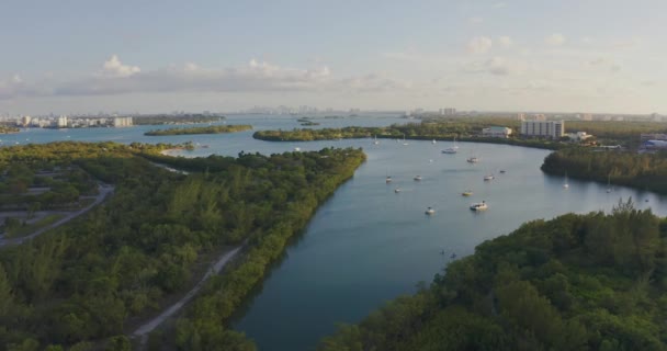 Oleta River Miami Aerial Shot — 图库视频影像