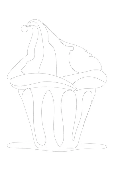 Handritad Muffins Grattis Födelsedagsmotivet Design För Gratulationskort Presenter Omslagspapper Säsongskort — Stock vektor
