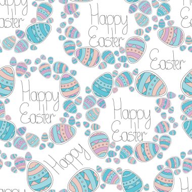 Paskalya yumurtaları ve üzerinde 