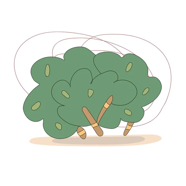 Vector Arbustos Verdes Dibujos Animados Aislados Sobre Fondo Blanco Perfecto — Vector de stock
