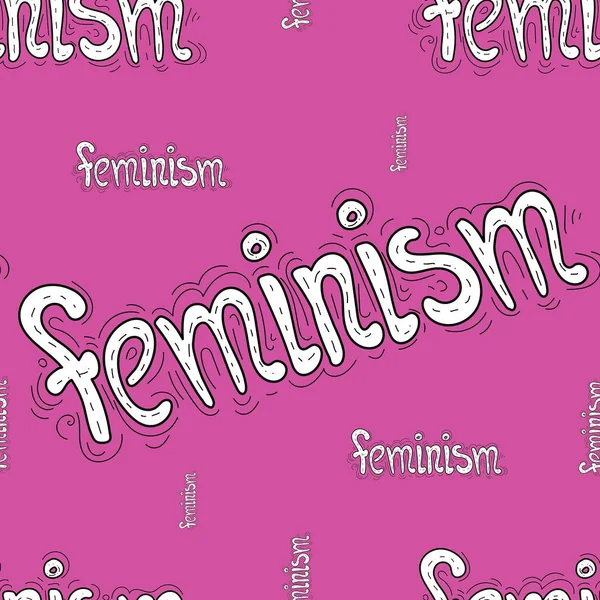 Beyaz Arka Planda Izole Edilmiş Feminizm Alıntısı Kadınsı Tasarımı Olan — Stok Vektör